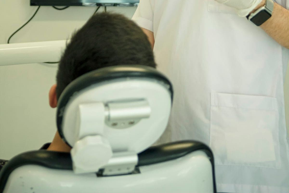 A patient settled in the chair for a check-up at Marloe Dental